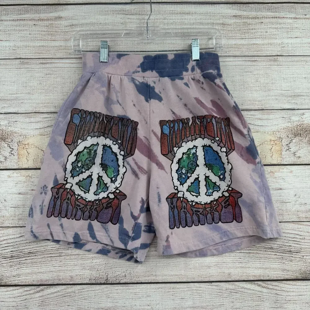 Chinatown Market Tie Dye Sweat Shorts Women's Size Medium Purple/Pink